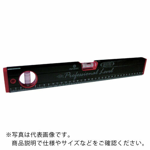 KOD　マグネット付　箱型アルミレベル（黒×赤） RB-270M300MM ( RB270M300MM ) （株）アカツキ製作所