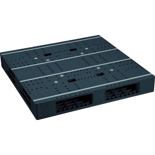 NPC ( 日本プラパレット ) プラスチックパレット ZFR-1111E-RR 両面四方差し 黒 ( ...