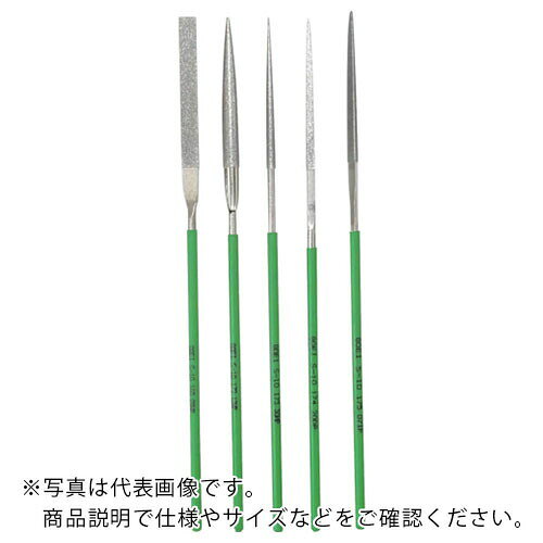 特長：適正な粒度のダイヤモンドを独自の電着技術でヤスリ合金に強固に配列させたグレードの高い商品です。厳密な素材管理によって、高精度・高強固・シャープなエッジのヤスリを提供します。ヤスリのグリップに商品名を印字し、粒度によりグリップの色分けをしているので、管理と再オーダーが簡単です。用途：各種金型の仕上げ・修正・R取りなどに。各種刃物研削等、硬質脆性材料の研削に。小径穴・面取り等に。仕様：組タイプ：10本組形状：角(幅)2.7×(厚さ)2.7全長(mm)：175刃長(mm)：50柄の形状：丸精密用タイプ(#170)材質／仕上：炭素工具鋼注意：5本組、8本組、10本組、12本組というのはヤスリの大きさを表す通称であって、5本入り、8本入り、10本入り、12本入りという意味ではありません。8本組、10本組というのはヤスリの大きさを表す通称であって、5本入り、8本入り、12本入りという意味ではありません。　●代表画像について 商品によっては、代表画像を使用している場合がございます。 商品のカラー、サイズなどが異なる商品をイメージ画像として 使用させて頂いている場合がございます。 必ず、商品の品番と仕様をご確認のうえ、ご注文お願いいたいます。 　●お買上げ明細書の廃止について 当店では、個人情報保護と環境保護の観点から同封を廃止しております。 お買上げ明細書が必要な場合は、備考欄に「お買上げ明細必要」と 記載お願いいたします。 当店からの出荷の場合は、同封にて発送させて頂きます。 （※メーカー直送の場合は、PDFデータをメールさせて頂きます。） 　注意事項 ※商品名に【2個セット】等、数量の明記がない場合は1個での販売となります。