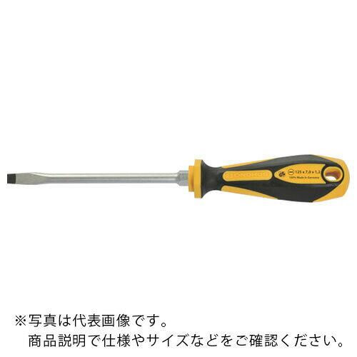特長：クッション性の高いラバーグリップ・二重形成ハンドルを採用しています。硬度とトルク値はドイツDIN規格及びISO基準以上です。ブレードを差し込んでの強力な締め付け作業も可能です。作業中に回転しないようにデザインされています。スパナでボルスターを回せば本締めができます。仕様：刃先：［［−］］8軸長(mm)：150全長(mm)：265先端マグネット：なし軸貫通：なしボルスター部対辺(mm)：13グリップ色：黒、黄色軸形状：六角形六角ボルスター付DIN ISO準拠(DIN ISO2380)材質／仕上：軸：クロムバナジウム鋼グリップ：ポリプロピレン樹脂　●代表画像について 商品によっては、代表画像を使用している場合がございます。 商品のカラー、サイズなどが異なる商品をイメージ画像として 使用させて頂いている場合がございます。 必ず、商品の品番と仕様をご確認のうえ、ご注文お願いいたいます。 　●お買上げ明細書の廃止について 当店では、個人情報保護と環境保護の観点から同封を廃止しております。 お買上げ明細書が必要な場合は、備考欄に「お買上げ明細必要」と 記載お願いいたします。 当店からの出荷の場合は、同封にて発送させて頂きます。 （※メーカー直送の場合は、PDFデータをメールさせて頂きます。） 　注意事項 ※商品名に【2個セット】等、数量の明記がない場合は1個での販売となります。