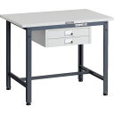 TRUSCO 軽荷重作業台(300kg)AE型 900X600XH740 薄型2段引出し付 ダークグレー色 ( SAE-0960UDC2 DG ) トラスコ中山...