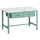TRUSCO 軽荷重作業台(300kg)AE型 1200X750XH740 2列引出付 グリーン色 ( AE-1200FL2 ) トラスコ中山(株)