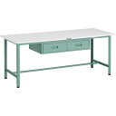 TRUSCO 軽荷重作業台(300kg)AE型 1800X750XH740 2列引出付 グリーン色 ( AE-1800FL2 ) トラスコ中山(株)