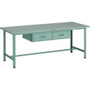 TRUSCO 軽荷重作業台(300kg)AE型 1800X750XH740 2列引出し付 グリーン色 ( SAE-1800FL2 ) トラスコ中山(株)