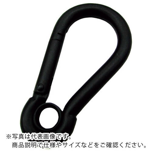 Rakuten - 水本 ( 水本機械製作所 ) ステンレス スナップフックA型(リング付) 黒色塗装 線径8mm 長さ80mm ( B-2836 )