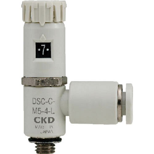 CKD スピードコントローラ ダイヤル付 コンパクトタイプ 接続口径M5 適用チューブ外径4 ( DSC-C-M5-4 )