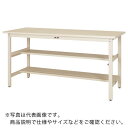 ヤマテック ワークテーブル300シリーズ 固定式 中間棚・半面棚板付 スチール天板 W1500×750×H900mm ヤマテックアイボリー ( SWSH-1575TS1-II ) 山金工業(株) 【メーカー取寄】(4)