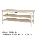 ヤマテック ワークテーブル300シリーズ 固定式 中間棚・全面棚板付 スチール天板 W1800×600×H740mm ヤマテックアイボリー ( SWS-1860TTS2-II ) 山金工業(株) 【メーカー取寄】(4)