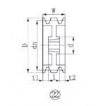 EVN　ブッシングプーリー　SPA　280mm　溝数3 SPA280-3 ( SPA2803 ) エバオン（株）