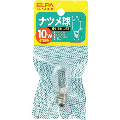 ELPA　ナツメ球10W透明　 G-14H(C) ( G14HC