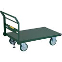 TRUSCO 鋼鉄製運搬車 1トン ハンドル側自在車輪 1200X750 Φ200ウレタン Lストッパー付 ( SH-10-1CS ) トラスコ中山(株)