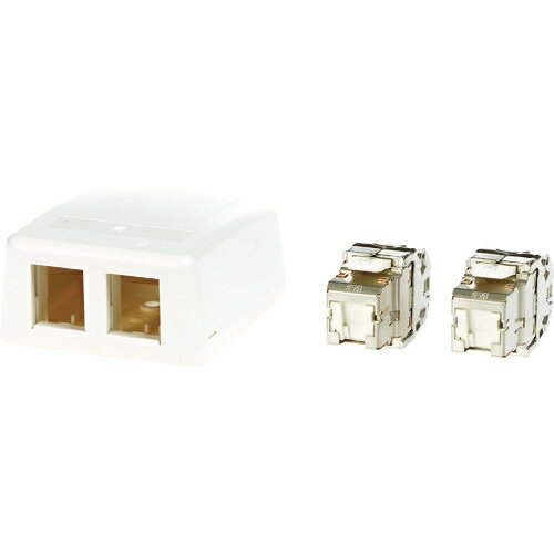 乐天商城 - コーニング Cat6A RJ45ジャック+露出型アウトレット(2ポート) ( VOL-SMB-2S6A )