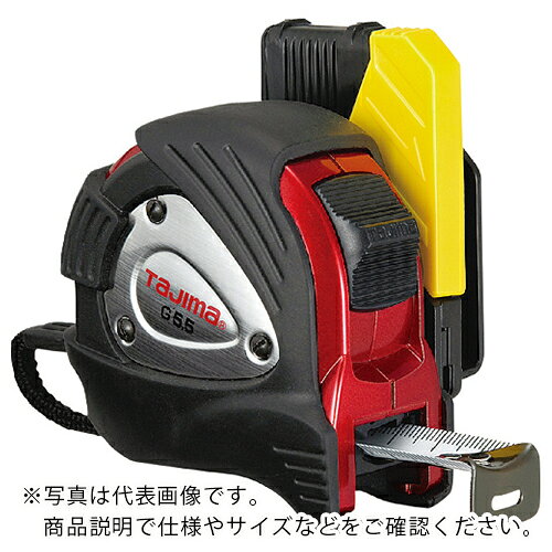 特長：片手で簡単脱着できる、落下防止用ベルトホルダー付です。曲げ強度を向上させた、「焼き爪」を採用しています。落下時の衝撃から爪を守るフックガードバンパー搭載です。0点補正移動爪です。ショックアブソーバー付です。落下時に建材にダメージを与えない、アーマードケース仕様です。用途：長さ測定用に。仕様：テープ長さ(m)：5.5テープ幅(mm)：25水平保持(m)：2.4目盛仕様：メートル目盛爪仕様：移動爪0点補正移動爪：有455ピッチ表示：有ショックアブソーバー：有テープ色：白色：黒/赤ストラップ付落下防止ベルトホルダー付、取り付け可能ベルトサイズ 幅60mm以内/厚み5.5mm以内ステンレスばねベルトクリップ無ベルトホルダー付きJIS1級両面目盛材質／仕上：テープ：スチールばね：ステンレス（SUS301）ケース：ABS樹脂カバー:エラストマー樹脂注意：本製品には通電性があります。感電に注意して下さい。テープのエッジで手を切る恐れがありますので、手袋を着用して下さい。