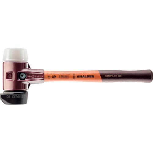 HALDER ( ロームヘルド・ハルダー ) SIMPLEX プラスチックハンマー 鋳鉄ハウジング、木製ハンドル 径(60)mm (自立タイプ)ゴム複合材(黒)・スーパープラスチック(白) ( 3027.260 )