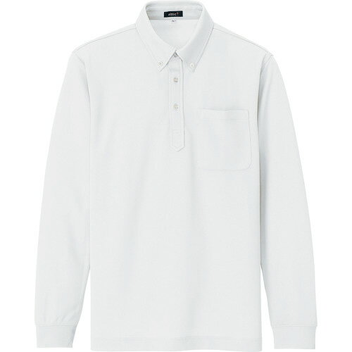 アイトス 吸汗速乾(クールコンフォート)長袖ボタンダウンポロシャツ(男女兼用) ホワイト L 10598-001-L ( 10598001L ) アイトス(株...