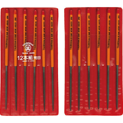 ツボサン　組ヤスリ　12本組　角　荒目 KA012-01 ( KA01201 ) ツボサン（株）