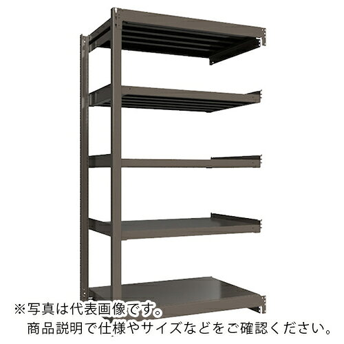 特長：重量ラック初のボルトレス仕様です。簡単に組立できます。＊支柱ベースプレートの固定のみボルト使用します。特殊構造の為、頑丈で揺れにも強いです。荷重、横からのねじれにも強いC型形状の支柱を採用しています。棚板は25mmピッチで簡単に変更が可能です。小口重量物も短いピッチで保管でき、スペースの最大利用が可能です。オールアンカー（M10×70）固定ベースプレートが標準装置です。高さ、奥行が同じであれば増結可能。支柱を兼用する事により、コストダウンが図れます。用途：工場や倉庫等で金型保管や小口重量物（ボルトやナット類）の保管に最適です。製品サイズに合わせて段ピッチを簡単に変更可能です。鉄、ステンレス等の重量製品の保管も可能です。仕様：間口(mm)：1170奥行(mm)：788高さ(mm)：2104.5有効間口(mm)：1075色：ICHIMAIグレー棚段数(段)：5均等積載量(kg/段)：1000最大積載量(kg/台)：5000棚板調整ピッチ(mm)：25タイプ：連結型材質／仕上：本体：スチール（塗装）ベース：スチール（ユニクロメッキ）注意：集中荷重になりますと耐荷重能力は半減します。必ず均等に荷重を分布させてご使用ください。組立費は別途です。連結型のみではご使用できません。車上渡しのためお客様での荷降ろしが必要です。　●代表画像について 商品によっては、代表画像を使用している場合がございます。 商品のカラー、サイズなどが異なる商品をイメージ画像として 使用させて頂いている場合がございます。 必ず、商品の品番と仕様をご確認のうえ、ご注文お願いいたいます。 　●お買上げ明細書の廃止について 当店では、個人情報保護と環境保護の観点から同封を廃止しております。 お買上げ明細書が必要な場合は、備考欄に「お買上げ明細必要」と 記載お願いいたします。 当店からの出荷の場合は、同封にて発送させて頂きます。 （※メーカー直送の場合は、PDFデータをメールさせて頂きます。） 　注意事項 ※商品名に【2個セット】等、数量の明記がない場合は1個での販売となります。