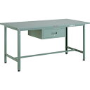 TRUSCO 軽荷重作業台(300kg)AE型 1500X750XH740 1段引出付 グリーン色 ( SAE-1500F1 (スチールテンバン) ) トラスコ...