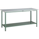 TRUSCO 軽荷重立作業台(300kg)HAE型 1500X750XH900 下棚2枚付 グリーン色 ( HRAE-1500LT2 ) トラスコ中山(株) 【...