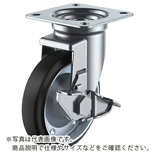 ユーエイ プレート式 自在 キャスター 導電ゴム 車輪径130mm ストッパー付き Jタイプ J-S型 取付寸法82×82(75×75) ( WEJ-130S ) 【メーカー取寄】