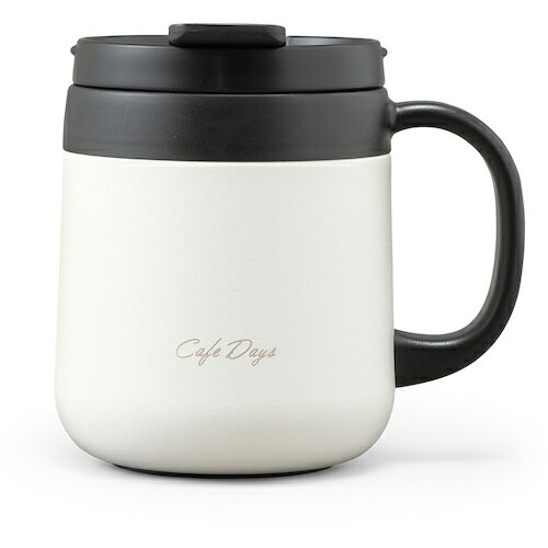 IRIS 529373 カフェデイズ 2wayふた付きマグカップ ( CD-2WT380-W (529373) ) アイリスオーヤマ(株)