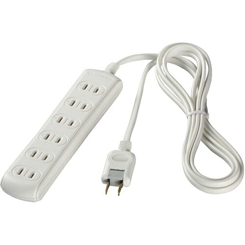 BUFFALO ( バッファロー ) 2ピン式電源タップ 6個口タイプ 3m ホワイト ( BSTAPST2630WH )