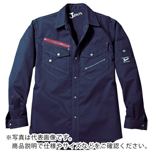 Jawin ( 自重堂 ) ナガソデシャツ LLサイズ ネービー ( 52104-011-LL )