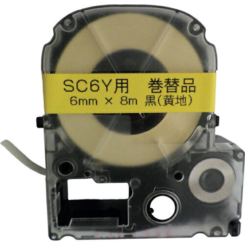 キングジム　テプラ用リサイクルラベルテープ　SC6　イエロー SC6-Y-RE ( SC6YRE ) （株）オーシャンサプライ