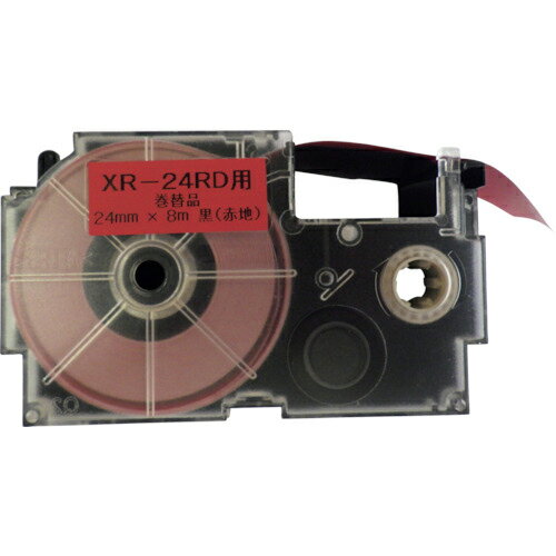 カシオ　ネームランド用リサイクルラベルテープ　XR－24　レッド XR-24-R-RE ( XR24RRE ) （株）オーシャンサプライ