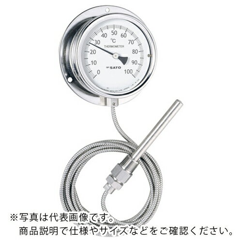特長：ケース、ねじ、感温部の材質がすべてステンレス（SUS304）ですので、防錆、防食に優れています。用途：測定対象は液体・空気。仕様：測定温度範囲(℃)：0〜50温度最小表示(℃)：1感温部長さ(mm)：100測定精度：±1目盛外径：136mmリード線長さ：3m感温部寸法：Φ12×100mm材質／仕上：セット内容／付属品：注意：