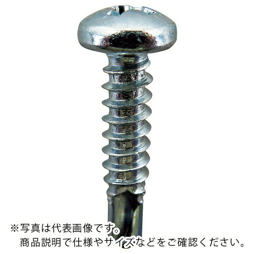 特長：抜群の施工性、優れた締結力です。適応板厚(a)：1.2〜1.6mm厚まで下穴なしで鉄板にねじ込めます。ナベ頭の特徴：なべ底形の頭部で、冷間成形性がよく、十字穴付です。ドリルねじでは最も一般的です。用途：薄鉄板とC形鋼の接合に。仕様：呼び寸法(mm)d：4呼び寸法(mm)L：10適合ドライバー：十字No.2頭部径(mm)：7.8頭部形状ナベ頭ドリル刃先F(mm)：4呼び寸法(mm)d：4呼び寸法(mm)L：10頭部高さ(mm)：3鉄板板厚(mm)：1.2〜1.6材質／仕上：スチール（SWCH18A）表面処理：三価ユニクロ注意：締結物に適したドリルねじをご使用ください。ご使用の際はねじ込み不足、ねじ破損、頭飛びを避けるため適正なトルクで締め付けてください。ドリルねじは締結物に対して垂直に施工して下さい。ねじの打込み時には保護メガネを着用して下さい。　●代表画像について 商品によっては、代表画像を使用している場合がございます。 商品のカラー、サイズなどが異なる商品をイメージ画像として 使用させて頂いている場合がございます。 必ず、商品の品番と仕様をご確認のうえ、ご注文お願いいたいます。 　●代金引換でのお支払いについて 発送する商品の総重量が20kgを超えてしまったり、 商品の大きさが当店から発送できる規定サイズを超えてしまう場合 メーカー直送での対応となりますので、 代金引換がご利用頂けない場合がございます。 該当する場合、当店から別途メールにてご連絡させて頂いております。 　●北海道・沖縄・離島・一部地域の送料について 別途追加で送料がかかる場合がございます。 送料がかかる場合は、メールにて送料をご連絡させて頂き、 お客様にご了承頂いてからの手配となります。 　●お買上げ明細書の廃止について 当店では、個人情報保護と環境保護の観点から同封を廃止しております。 お買上げ明細書が必要な場合は、備考欄に「お買上げ明細必要」と 記載お願いいたします。 当店からの出荷の場合は、同封にて発送させて頂きます。 （※メーカー直送の場合は、PDFデータをメールさせて頂きます。）