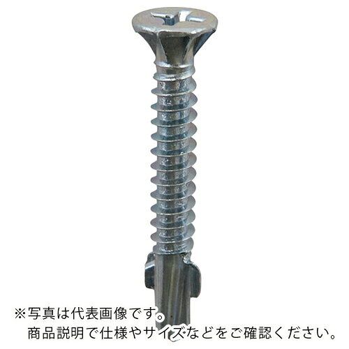 特長：抜群の施工性、優れた締結力です。適応板厚(a)：1.6〜2.3mm厚まで下穴なしで木質ボードを鉄板に留めるけられます。フレキ頭の特徴：座面のリブにより、硬いボード類に沈みやすいです。リーマの特徴はヒレでボード、木類の取付部材に穴をあけ、取付部材の浮き上がり防止と切粉排出を容易にします。ヒレは鋼板接触時飛散します。用途：木材や合板とC形鋼の接合に。仕様：呼び寸法(mm)d：4呼び寸法(mm)L：40適合ドライバー：十字No.2頭部径(mm)：7.5頭部形状リーマ付フレキドリル刃先F(mm)：10鉄板板厚(mm)：1.6〜2.3呼び寸法(mm)L：40呼び寸法(mm)d：4頭部高さ(mm)：3.7材質／仕上：スチール（SWCH18A）表面処理：三価ユニクロ注意：締結物に適したドリルねじをご使用ください。ご使用の際はねじ込み不足、ねじ破損、頭飛びを避けるため適正なトルクで締め付けてください。ドリルねじは締結物に対して垂直に施工して下さい。ねじの打込み時には保護メガネを着用して下さい。　●代表画像について 商品によっては、代表画像を使用している場合がございます。 商品のカラー、サイズなどが異なる商品をイメージ画像として 使用させて頂いている場合がございます。 必ず、商品の品番と仕様をご確認のうえ、ご注文お願いいたいます。 　●代金引換でのお支払いについて 発送する商品の総重量が20kgを超えてしまったり、 商品の大きさが当店から発送できる規定サイズを超えてしまう場合 メーカー直送での対応となりますので、 代金引換がご利用頂けない場合がございます。 該当する場合、当店から別途メールにてご連絡させて頂いております。 　●北海道・沖縄・離島・一部地域の送料について 別途追加で送料がかかる場合がございます。 送料がかかる場合は、メールにて送料をご連絡させて頂き、 お客様にご了承頂いてからの手配となります。 　●お買上げ明細書の廃止について 当店では、個人情報保護と環境保護の観点から同封を廃止しております。 お買上げ明細書が必要な場合は、備考欄に「お買上げ明細必要」と 記載お願いいたします。 当店からの出荷の場合は、同封にて発送させて頂きます。 （※メーカー直送の場合は、PDFデータをメールさせて頂きます。）