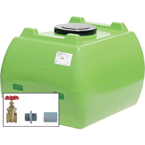 SUIKO ( スイコー ) ホームローリータンク500 緑 ドレンバルブセット(40A)付 ( HLT-500(GN)+VALVE-SET40A )