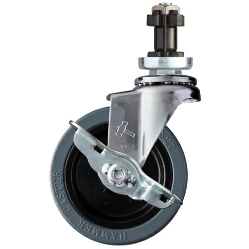 ハンマー ( ハンマーキャスター ) パイプ差込 SP付 ゴム車100mm ( 4152EN-RN100 ) 【メーカー取寄】