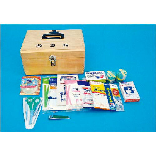 つくし ( つくし工房 ) 救急箱(はさみ、包帯、綿棒他のセット:医薬品無し ( 8201-A )