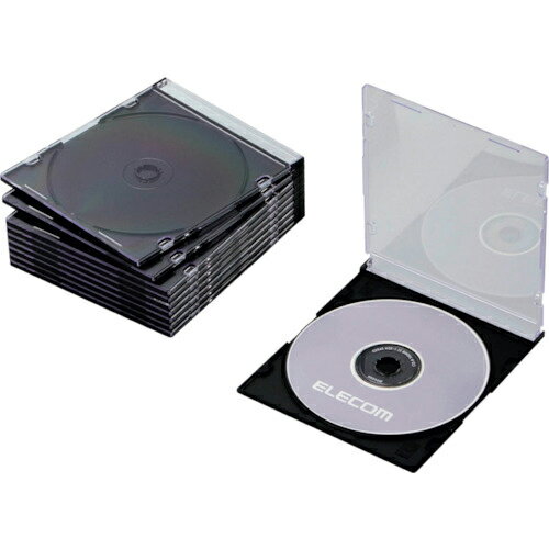 ELECOM CD・DVD・Blu-rayスリムプラケース 1枚収納ブラック10枚入 CCD-JSCS10BK ( CCDJSCS10BK ) エレコム（株）