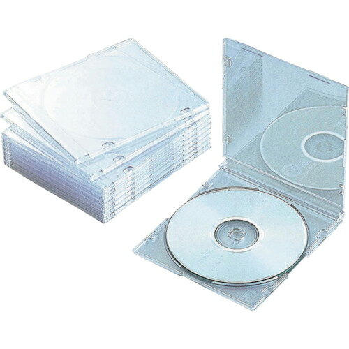 ELECOM CD・DVD・Blu-rayスリムプラケース 1枚収納クリア 10枚入 CCD-JSCS10CR ( CCDJSCS10CR ) エレコム（株）