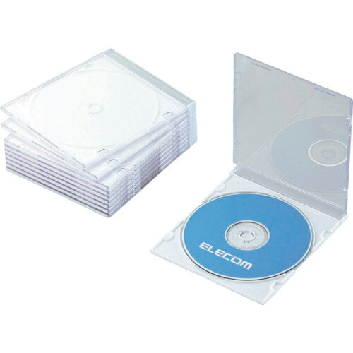 ELECOM　CD・DVD・Blu−rayスリムプラケース　1枚収納ホワイト10枚入 CCD-JSCS10WH ( CCDJSCS10WH ) エ..