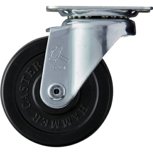 ハンマー 旋回式ゴム車輪(ローラーベアリング)75mm ( 