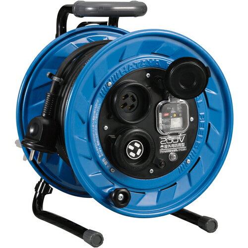 ハタヤ ( ハタヤリミテッド ) 三相200V型屋外用コードリール 20m アース・ブレーカー付 ( BFS-202M ) ( UOE76 )