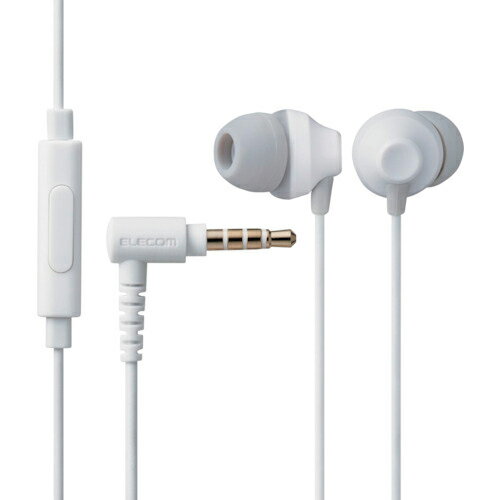 ELECOM　ステレオイヤホン　カナル型　直径3．5mm　マイク付　Fast　Music　10．0mmドライバー　ホワイ..
