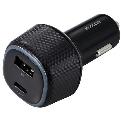ELECOM ( エレコム ) シガーチャージャー 合計57W USB PD45W+12W Type-C×1 USB-A×1 ブラック ( MPA-CCPD10BK ) 【メーカー取寄】