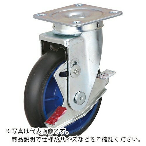 イノアック 低始動抵抗キャスターゴム車輪付タイプ 150径 旋回金具付黒色ゴム ( LR150WJB
