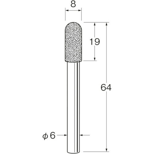 リューター ( 日本精密機械工作 ) 軸付電着ボラゾン砥石 ( N2208 )