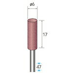 ナカニシ ハイパワーポリッシャー 10本入 円筒型 φ6×17×軸φ3 WA #120 ( 46422 )
