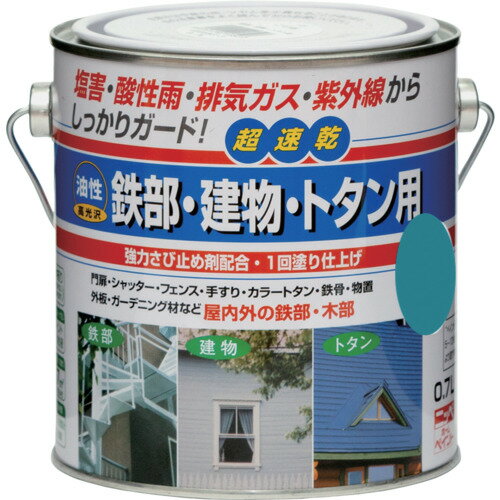 ニッぺ 油性鉄部・建物・トタン用 0.7L ロイヤルグリーン HUB123-0.7 ( 4976124217326 ) ニッペホームプロダクツ(株)