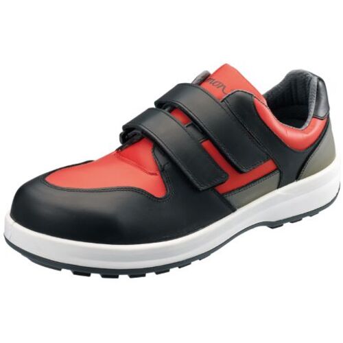 シモン 安全靴 短靴 マジック式 8518赤/黒 25.0cm ( 8518RED/BK-25.0 )