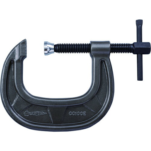 スーパー シャコ万力(C型)強力ワイドタイプ 100mm メタリックグレー焼付塗装 ( CC100E ) (株)スーパー..