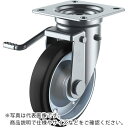 ユーエイ プレート式 自在 キャスター ゴム 車輪径130mm ストッパー付き Jタイプ JB(L)型 取付寸法82×82(75×75) WJB-130L ( WJB130L ) (株)ユーエイ キャスター事業部