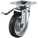 ユーエイ プレート式 自在 キャスター ゴム 車輪径150mm ストッパー付き Jタイプ JB(L)型 取付寸法94×94(87×87) WJB-150L ( WJB150L ) (株)ユーエイ キャスター事業部